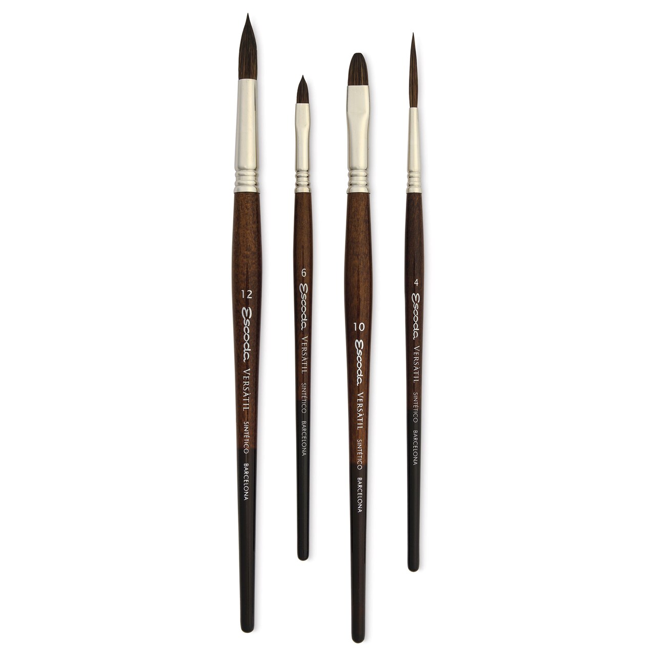 Escoda Versatil Synthetic Brushes - Series 8914 Assorted, Set of 4, Short Handle